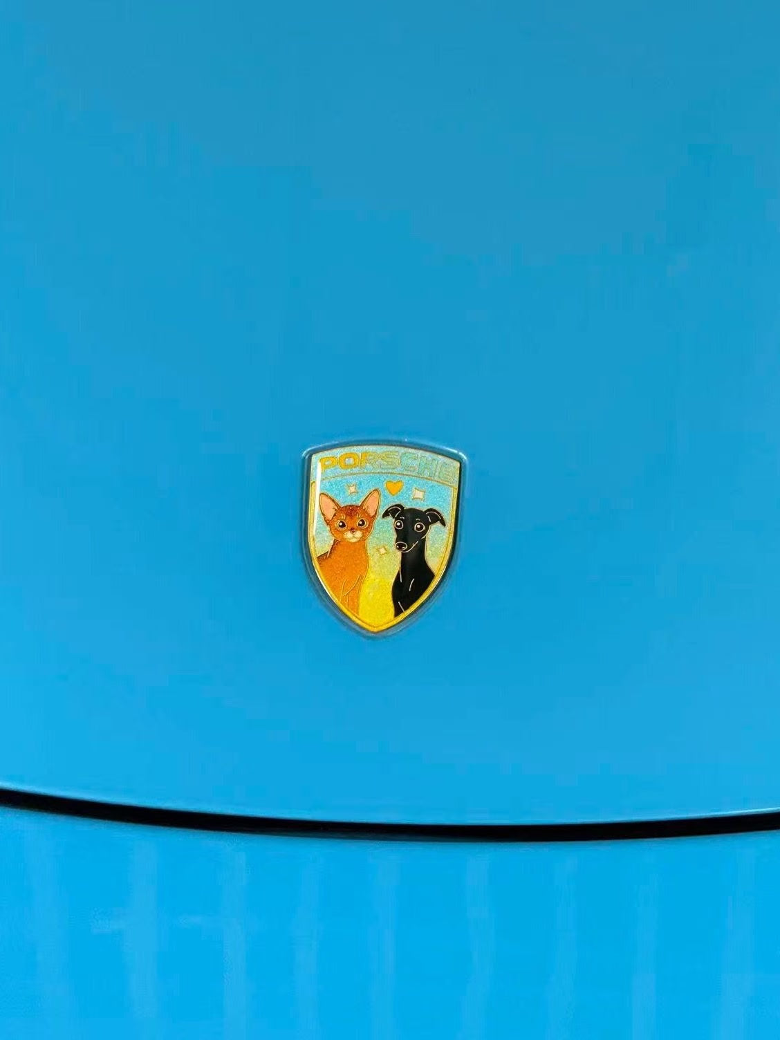 Custom Pet Portrait Enamel Car Badge