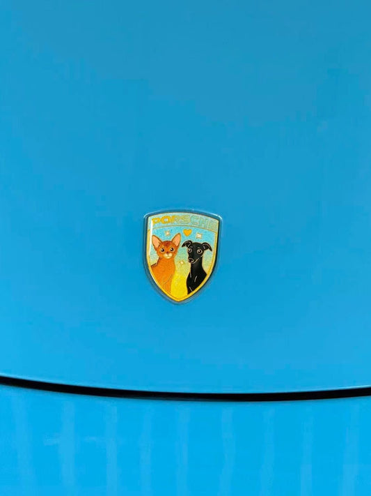 Custom Pet Portrait Enamel Car Badge